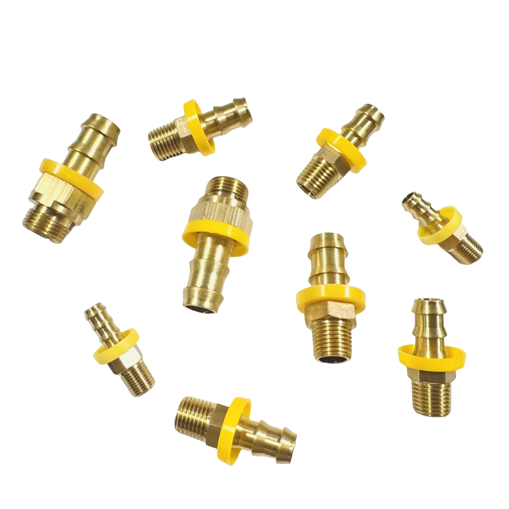 Brass Fitting Hex Nipples With Push Lock Hose Tail